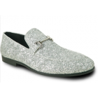 Silver Sparkle Slip-on Tuxedo Shoes